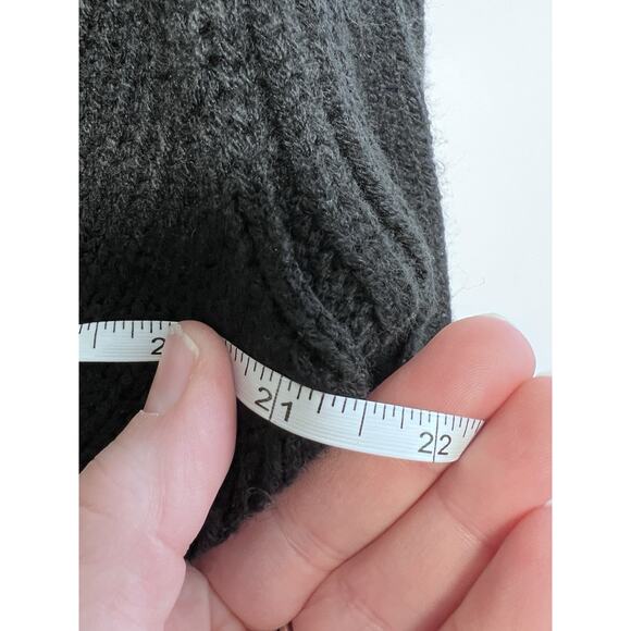 Retro 525 America Cardigan Shaggy Collar Black XL V-Neck Ribbed Sweater Y2K 00s - Picture 6 of 15